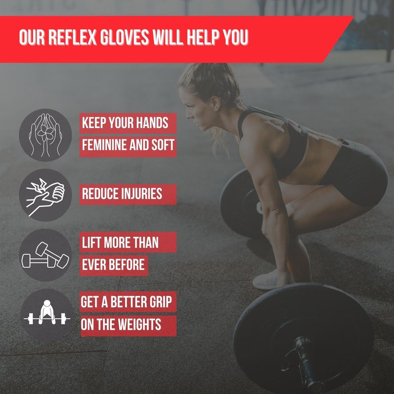 Lift Tech Fitness Reflex Workout Gloves for Women - Gym Gloves for Women Into Weights, HIIT, Strength Training - Weightlifting Gloves for Women with Full Palm Protection - White & Gray, L