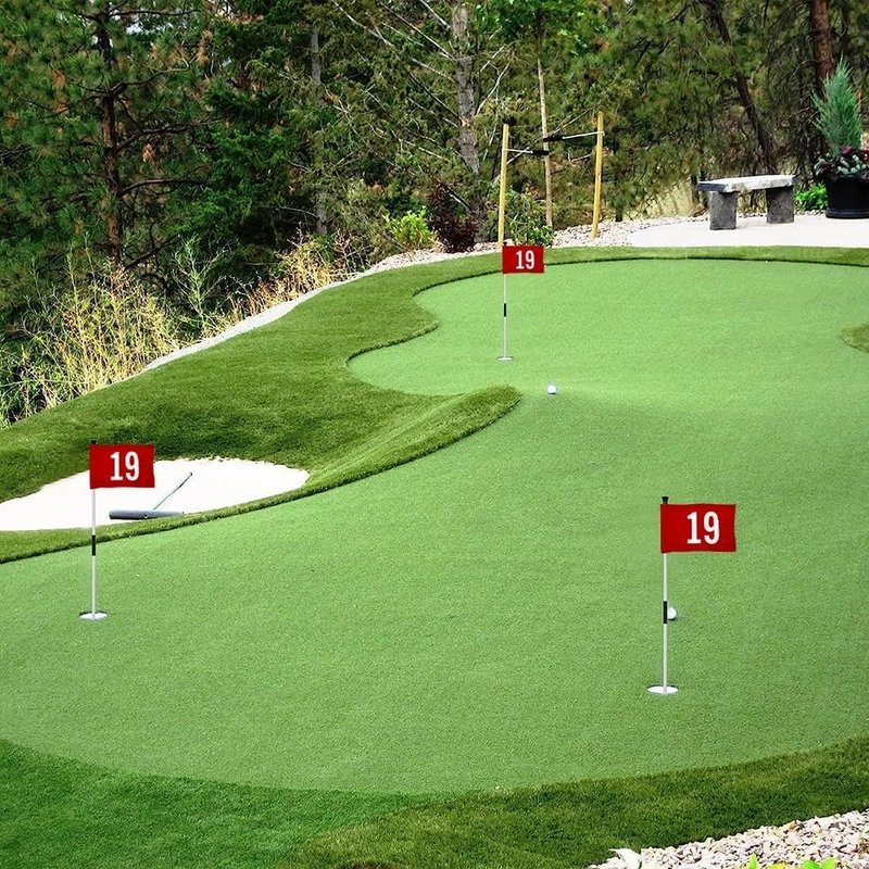 2BUT Standard Golf Flag Number 19 Golf Pin Flag Practic Putting Green Golf Flag For Backyard Garden Double-Sewn 600D Nylon Miniature Pin Flag (8"x6")