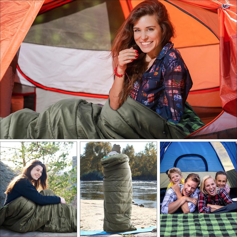 POEPORE 0 Degree Sleeping Bag 100% Cotton Flannel XXL Cold Weather Winter Oversized Sleeping Bag for Adults Camping Zero Degree Big and Tall with Compression Sack