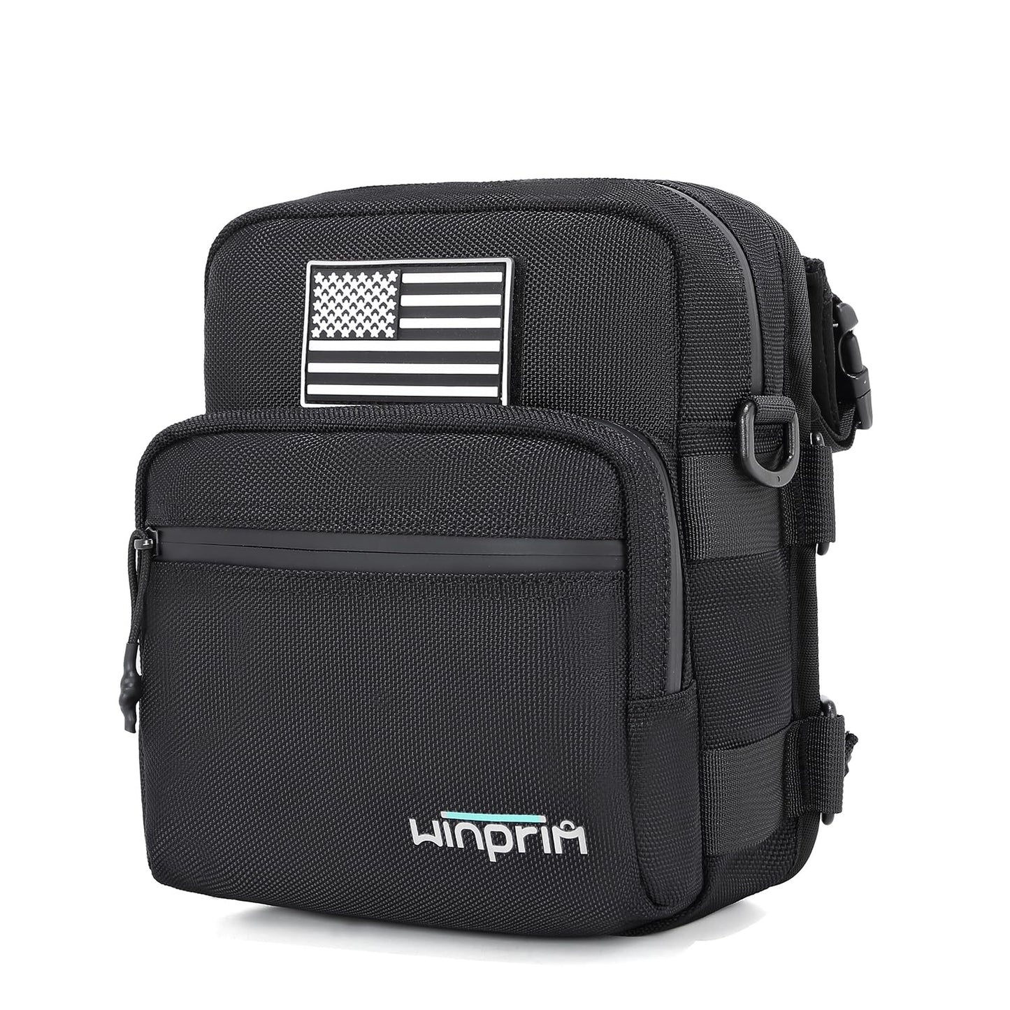 Handlebar Storage Bag for Bicycle Motorcycles - 1680D Waterproof Tool Storage Bag with Flag Patch, Multi-Purpose Front Fork & Crossbody Bag, Durable Small Pouch for Motorcycles
