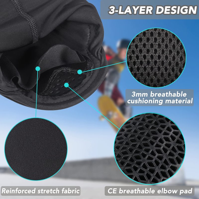 surlim Elbow Pads,Mountain Bike Elbow Guards,MTB Elbow Pads,BMX,Skate & Skateboarding Elbow Armor,1 Pair(Black, Large)