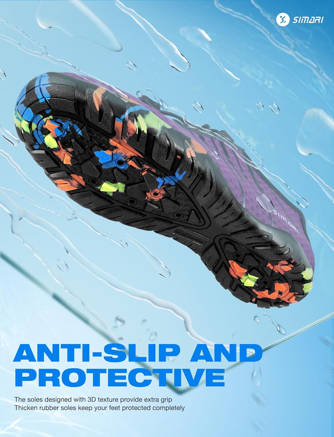Water Shoes for Men & Women - Quick-Dry Barefoot Aqua Socks | Lightweight Non-Slip Swim Shoes for Beach & Water Sports