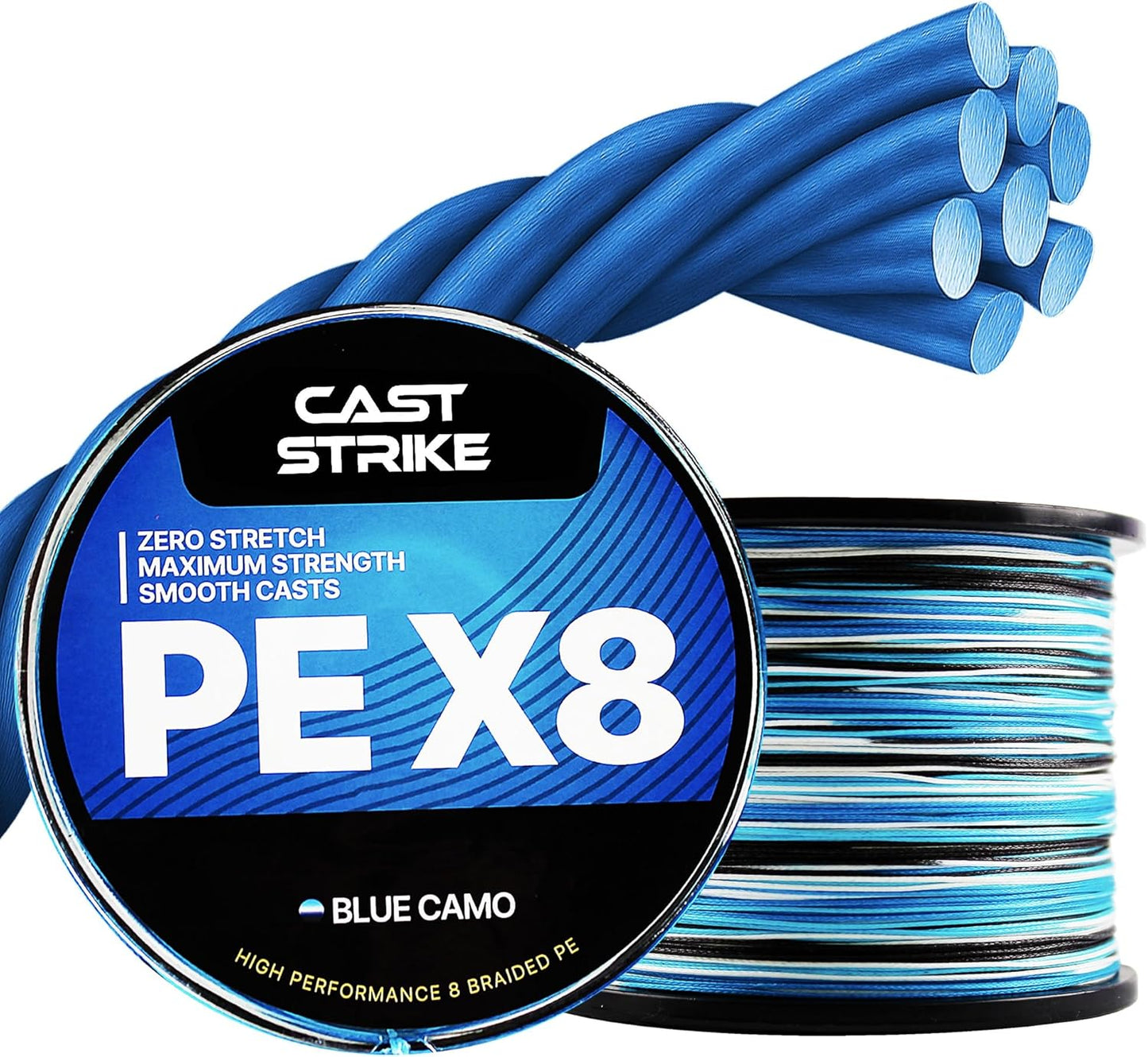 Braided Fishing Line - Zero Stretch, High Strength, Abrasion Resistant | 100% PE, 8 Strand for Saltwater & Freshwater Fishing