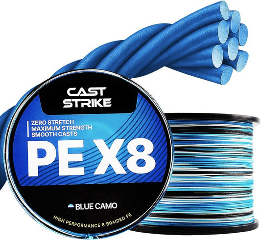 Braided Fishing Line - Zero Stretch, High Strength, Abrasion Resistant | 100% PE, 8 Strand for Saltwater & Freshwater Fishing