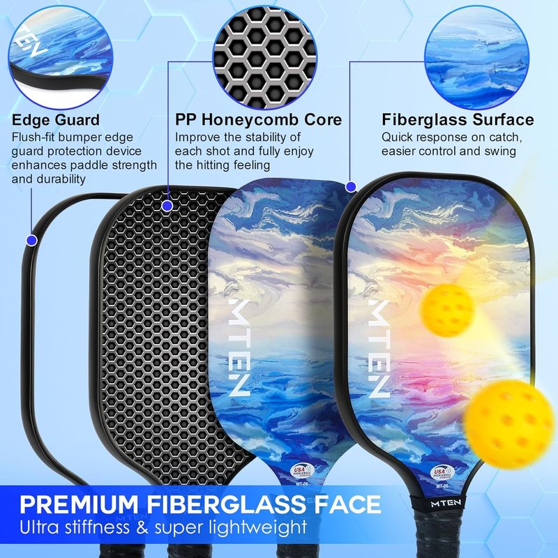 Pickleball Paddles Set | USAPA Approved Fiberglass Rackets for Men & Women – Choose 2, 4, or Single Paddle