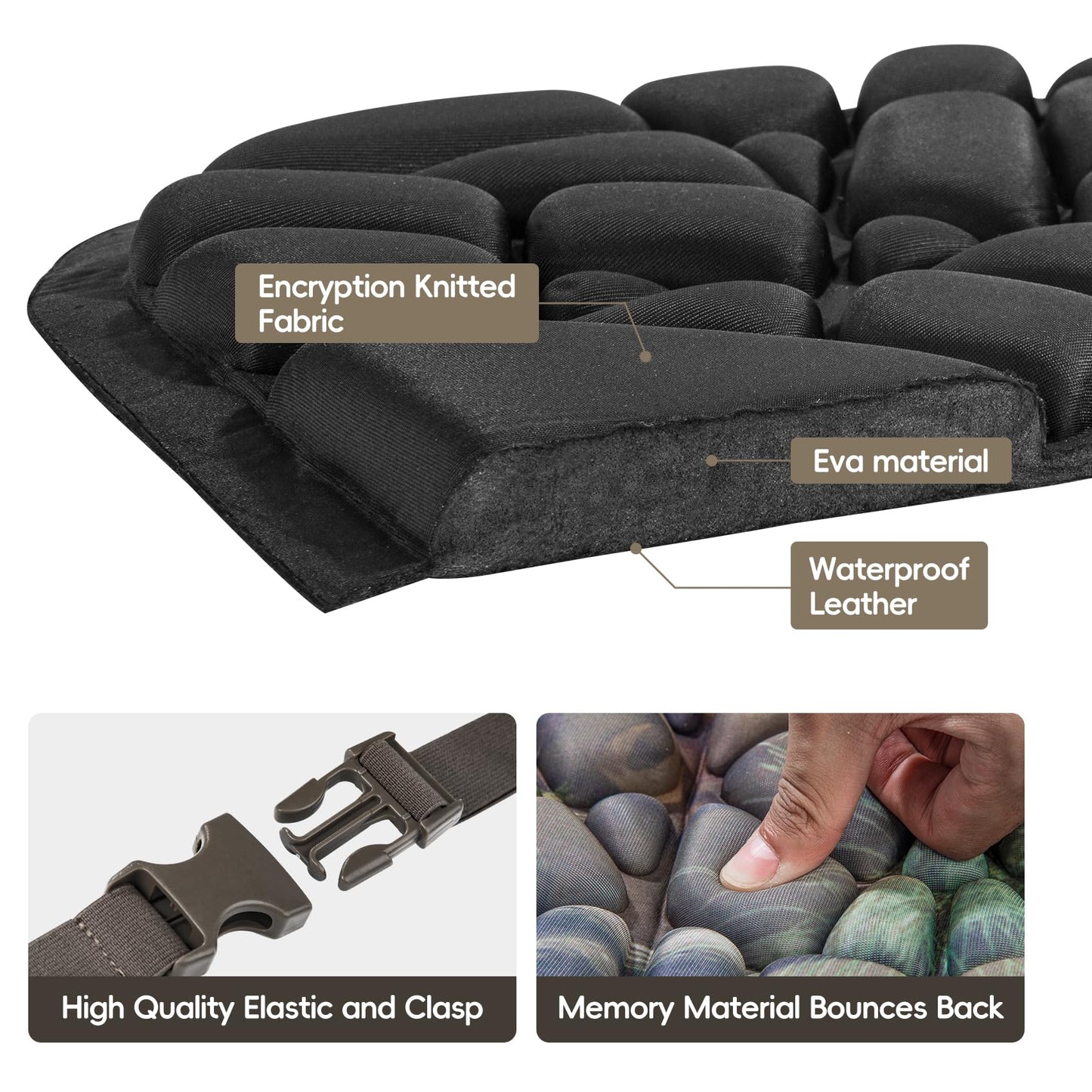 BLISSWILL Hunting seat Cushion，Stadium Cushion，100% Memory Foam Silent Lightweight for Camping, Hunting, Fishing，Camping，Outdoor