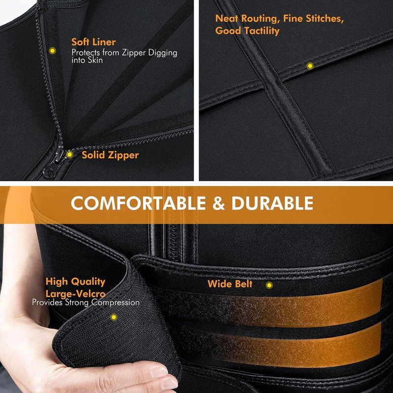 Sauna Vest Waist Trainer for Men - Double Sweat Belt Body Shaper for Gym Workouts | Fitness Apparel
