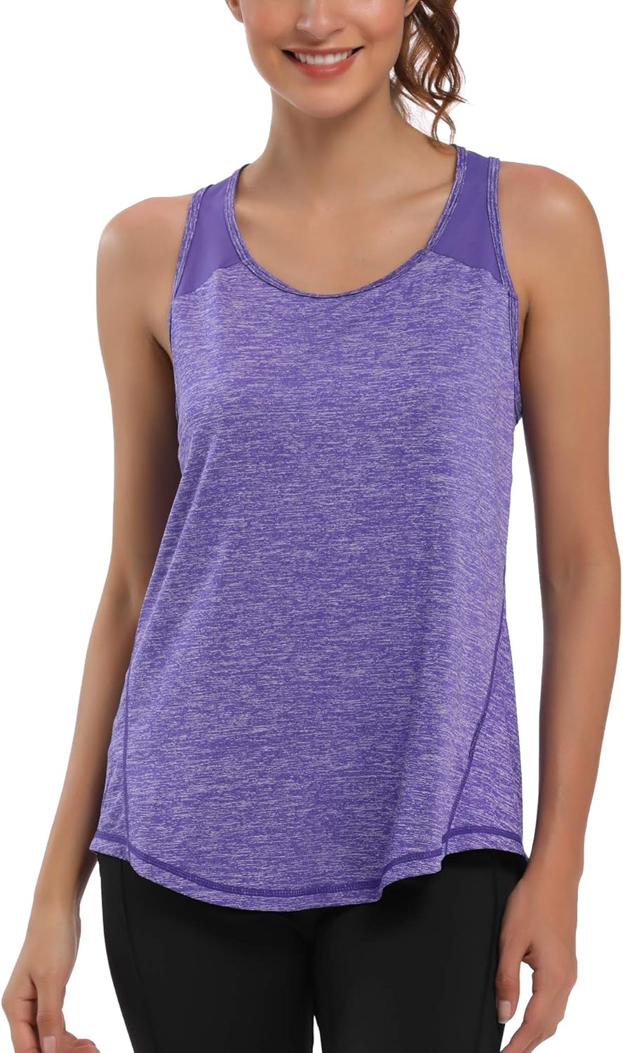 Womens Workout Tank Tops - Racerback Mesh Yoga Shirts for Athletic Running | Sleeveless Gym Clothes