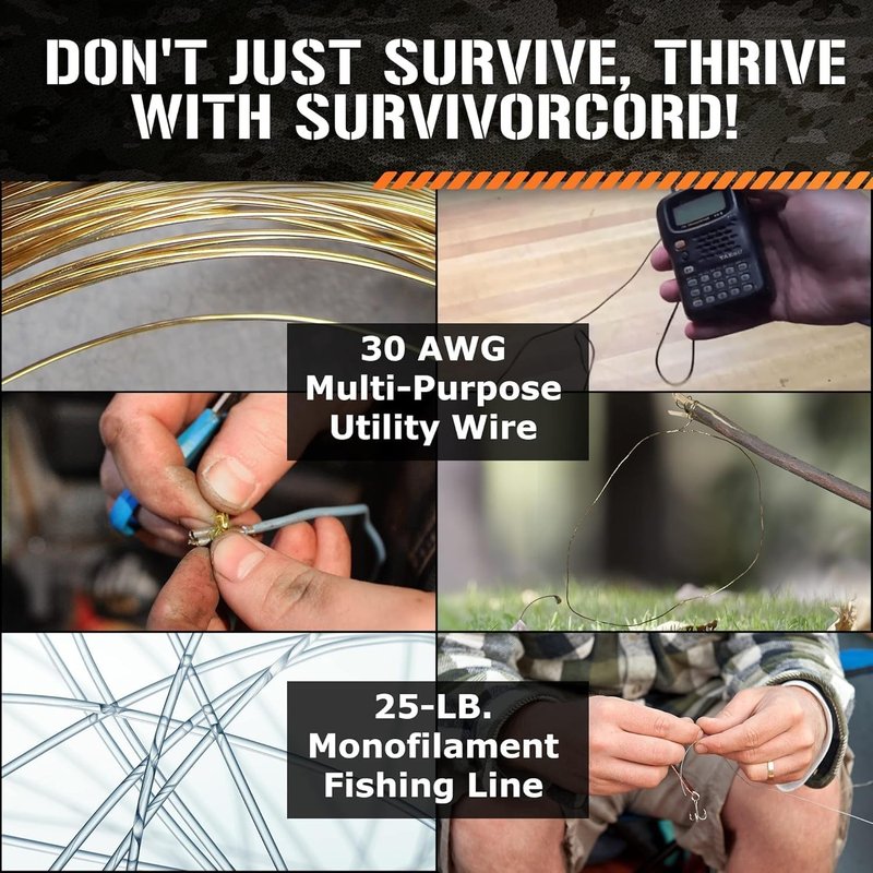 Patented Paracord 550 - Heavy Duty 620LB Strength Survival Cord for Camping & Outdoors | 25ft, 100ft, 500ft Options