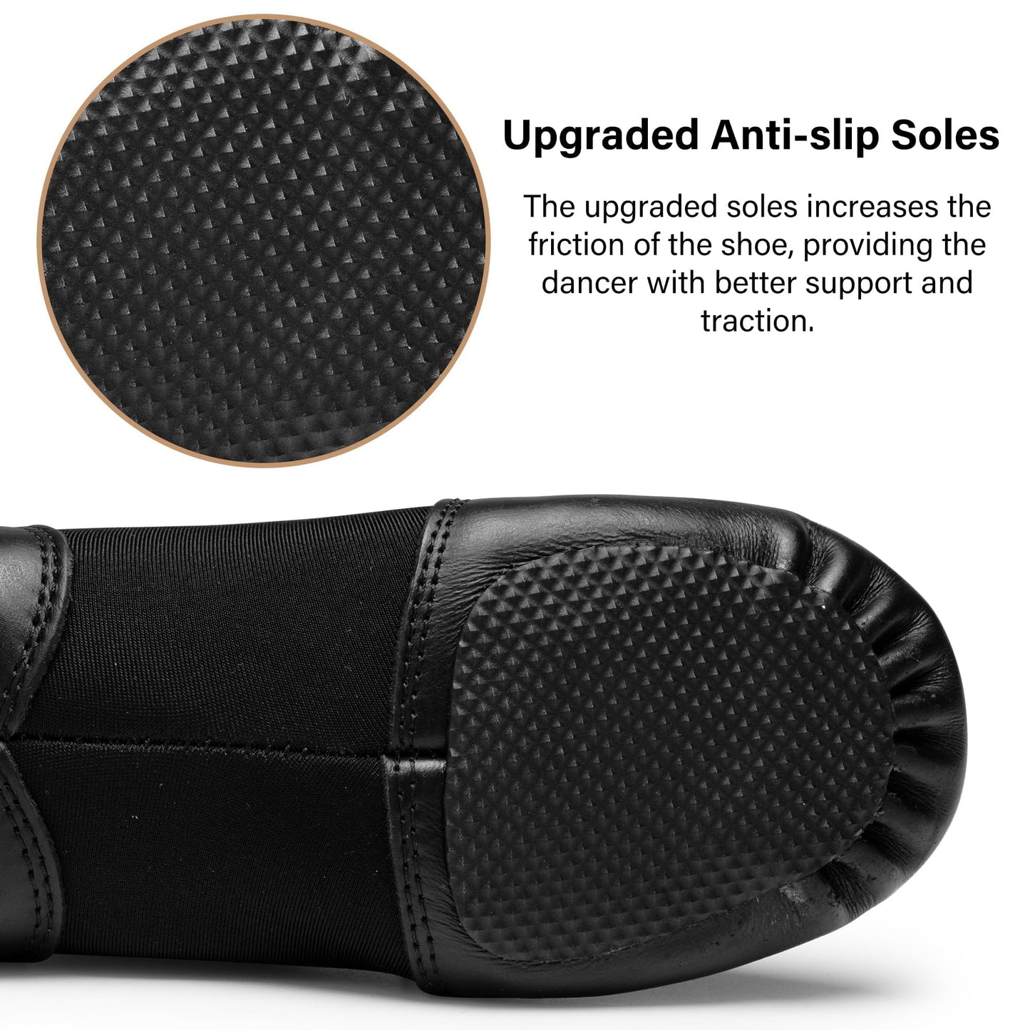 Stelle Jazz Shoes for Girls and Boys Slip-On Leather Dance Shoes (Toddler/Little Kid/Big Kid)(SJ05-Black,12ML