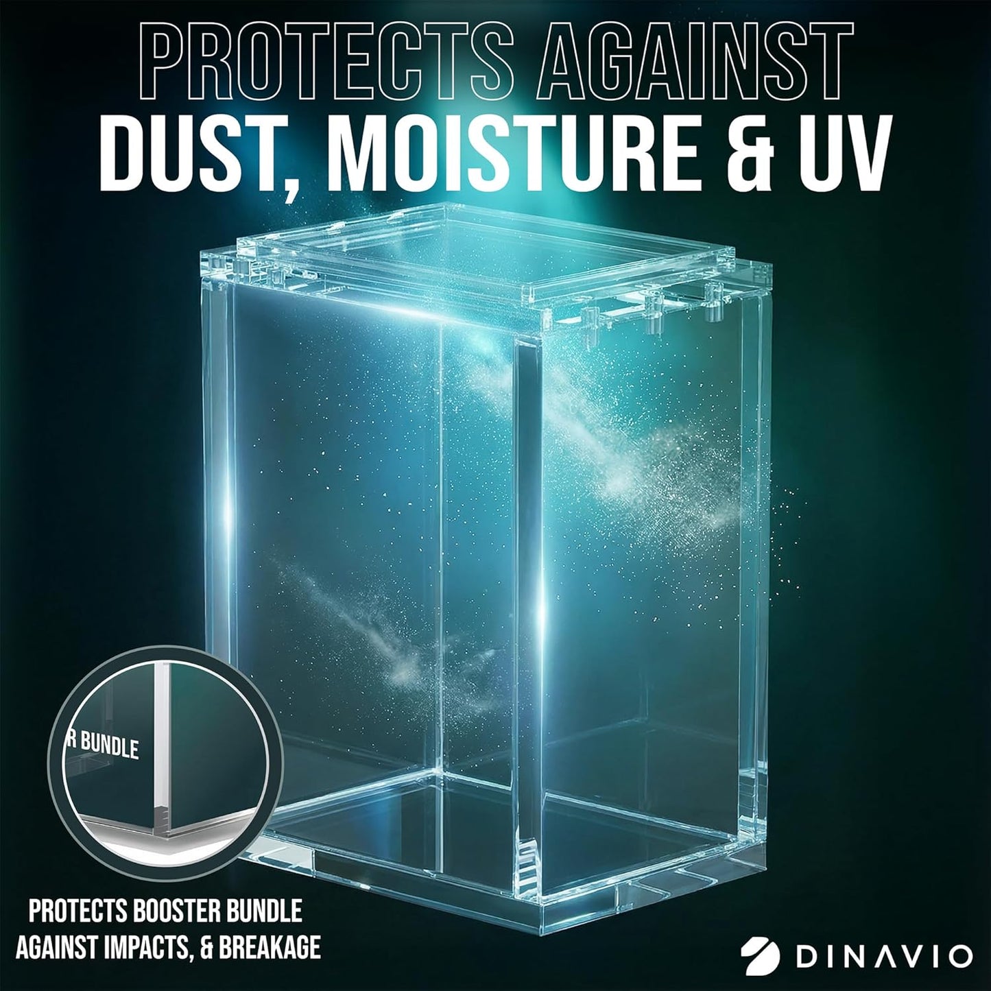 Dinavio Crafthouse | PKMN Booster Bundle Acrylic Case - Stackable Grooves, N52 Magnets, Fits Phantasmal Flames (3 Pack)