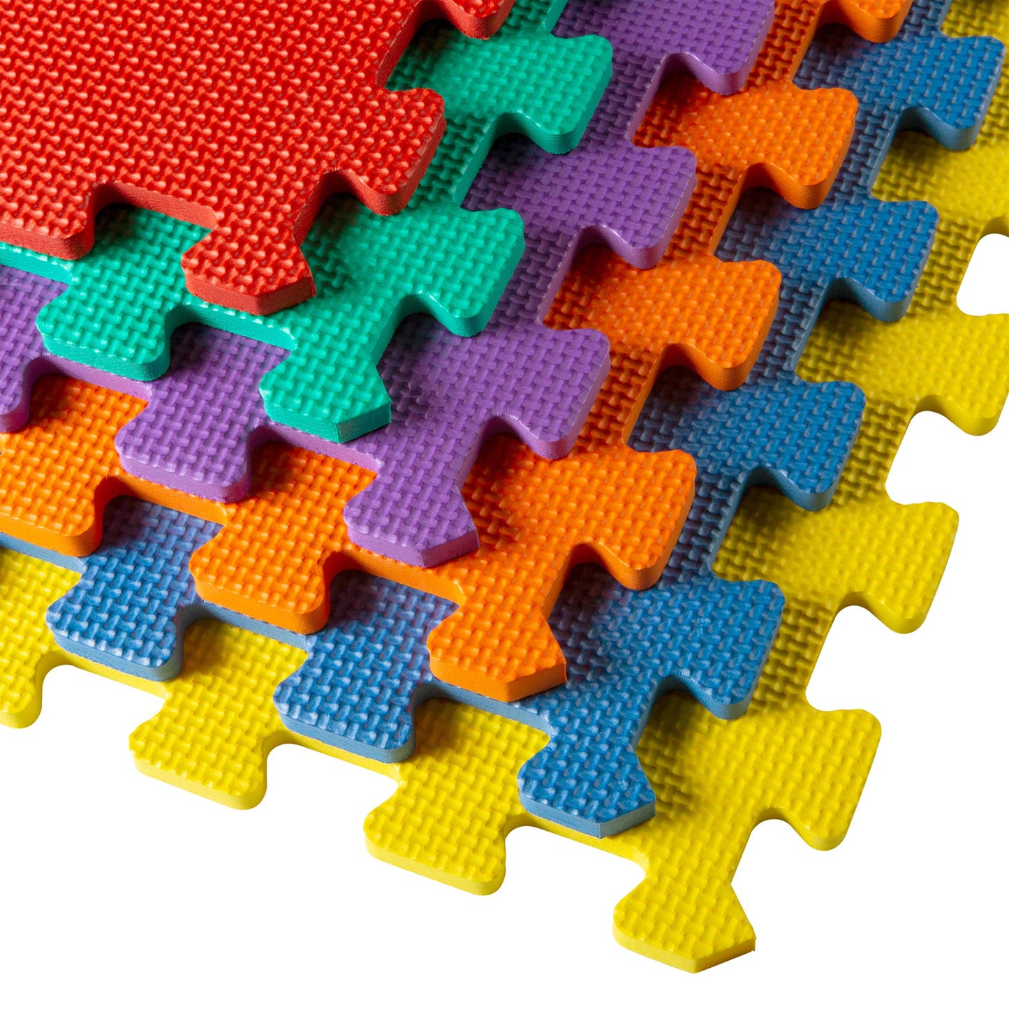 We Sell Mats 3/8 Inch Thick Multipurpose Exercise Floor Mat with EVA Foam, Interlocking Tiles, Anti-Fatigue for Home, or Gym, 24 in x 24 in