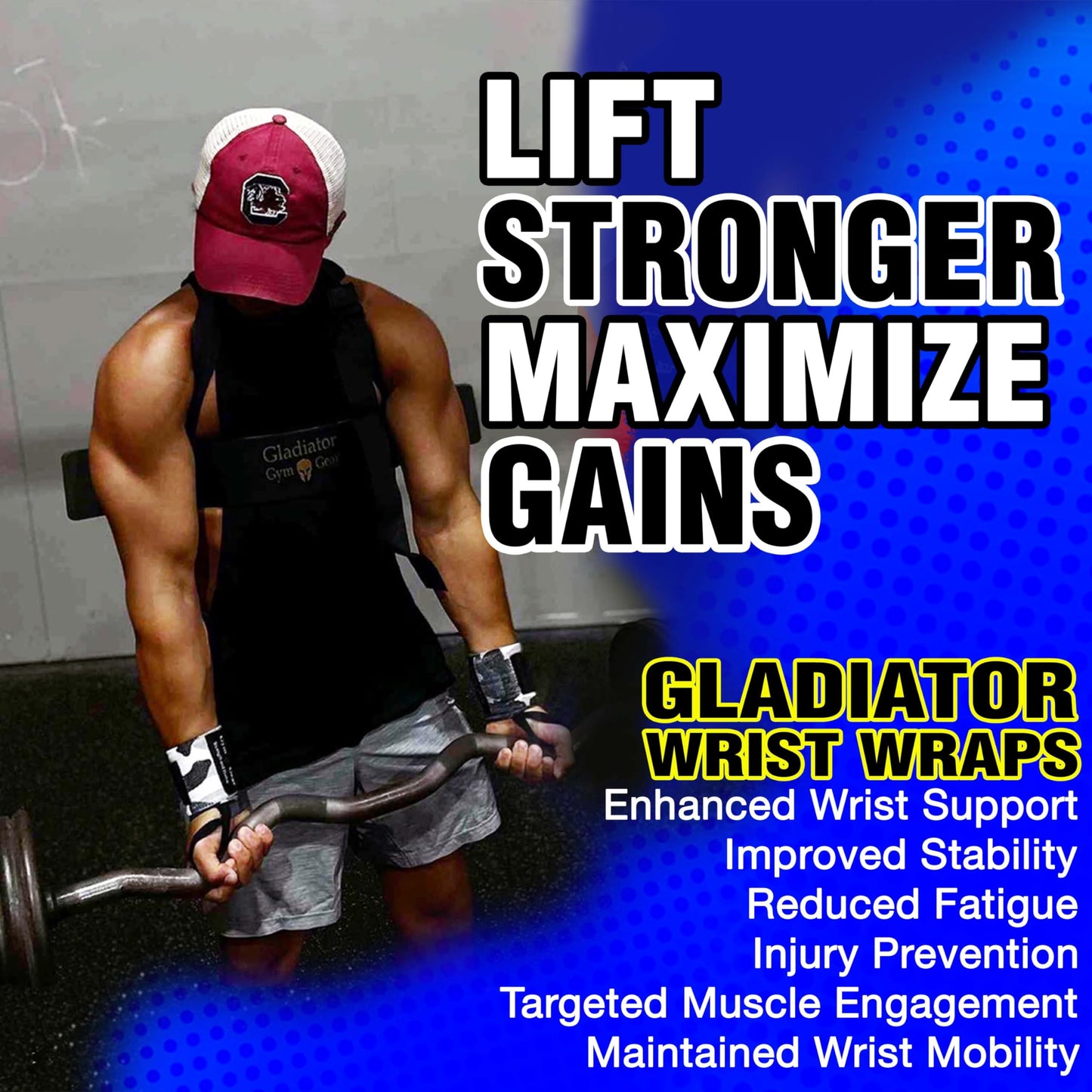 Gladiator | Wrist Wraps for Weightlifting | 18 Inch Weight Lifting Wrist Straps for Men & Women