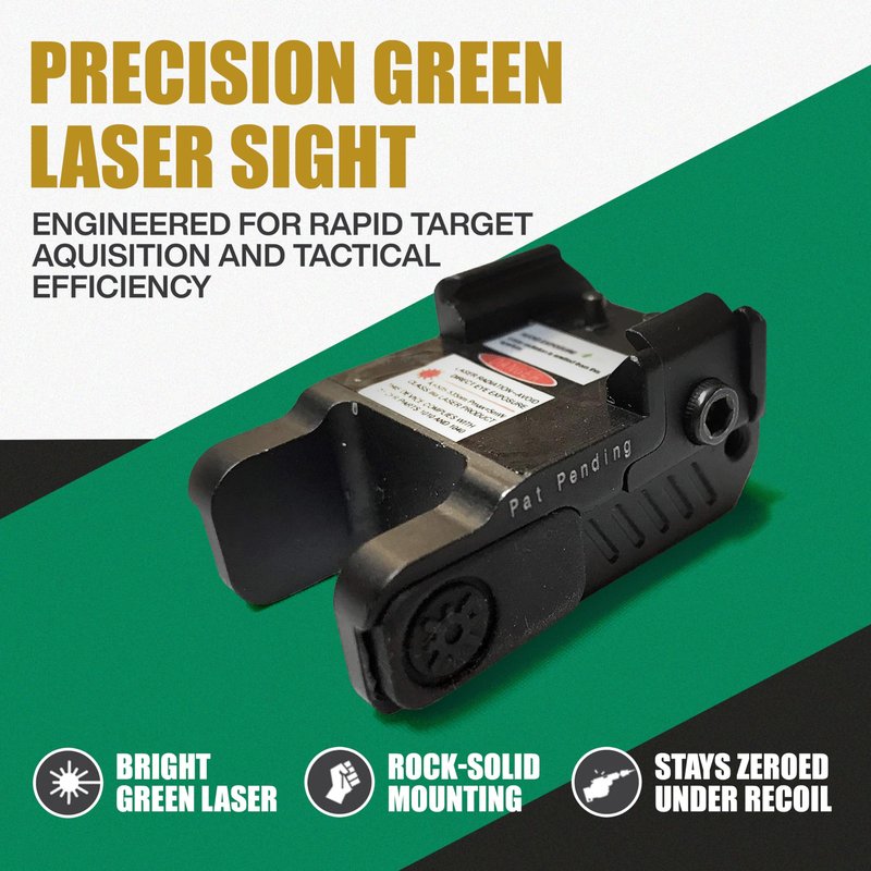 Ade Advanced Optics HG54G Green Laser Sight – Rechargeable Universal Rail Mount Pistol Accessory with USB Charging, Constant/Strobe Modes, Ambidextrous Switch – Compact Class IIIA Optic for Handguns
