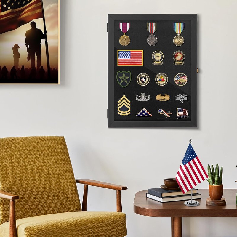 Pin Collection Display Case - 16x12 Acrylic Case with 98% UV Protection for Military Medals, Jewelry Pins & Collectibles