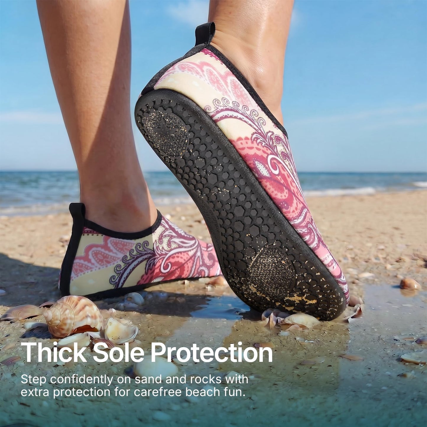 Water Shoes for Women Men Quick-Dry Aqua Socks Swim Beach Barefoot Yoga Exercise Wear Sport Accessories Pool Camping Must Haves Adult Youth Size 10-11Women/9-10Men