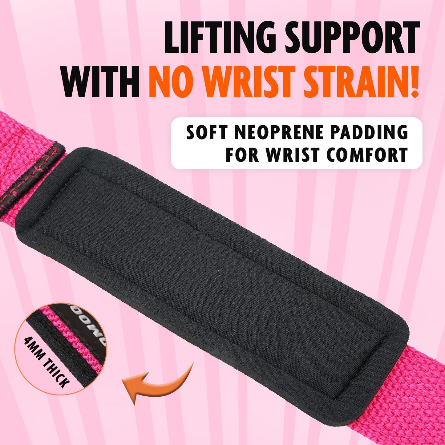 DMoose Fitness Wrist Straps for Weightlifting, Perfect for Gym Workouts, Deadlifts, and Powerlifting, Padded Lifting Straps Gym for Men & Women, Durable & Comfortable Deadlift Strap with Silicone Grip