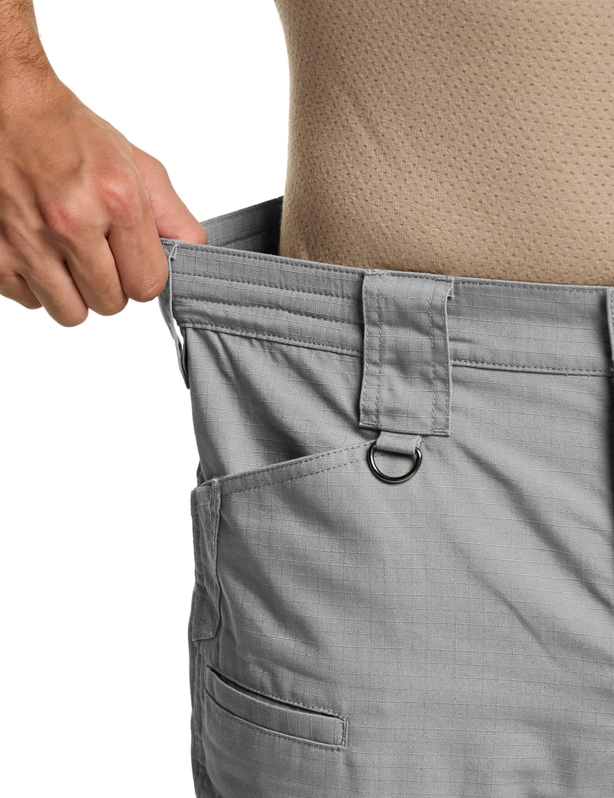 CQR Men's Tactical Pants, Water Resistant Ripstop Cargo Pants, Lightweight EDC Work Hiking Pants, Outdoor Apparel, Duratex Mag Pocket Stone, 46W x 30L