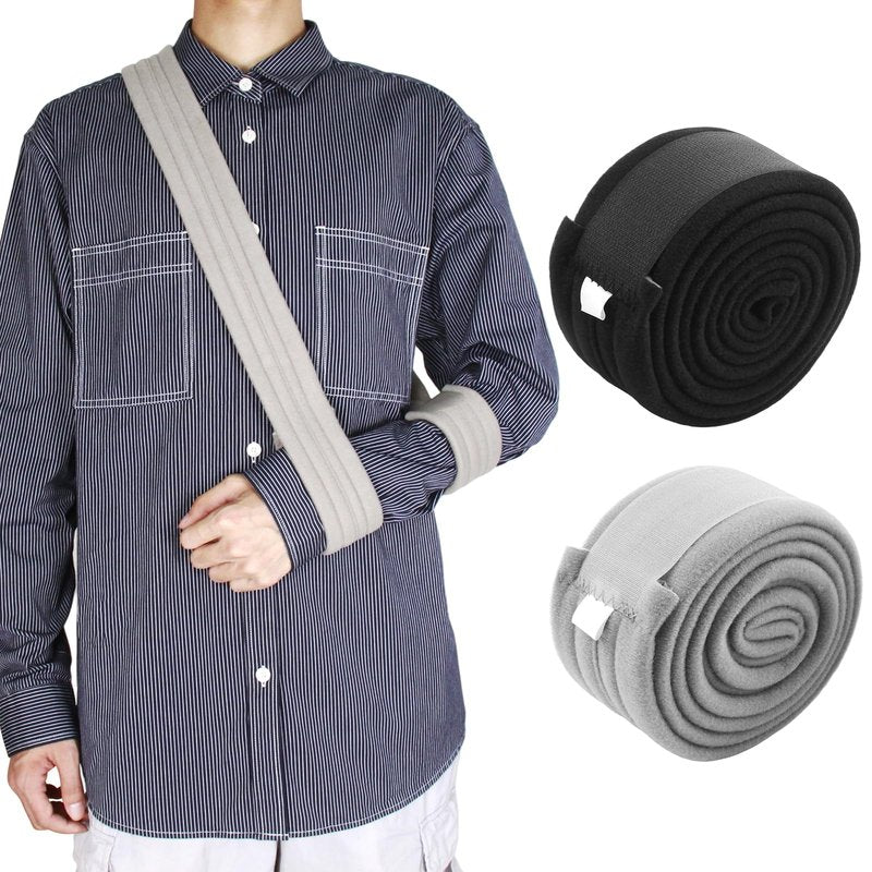 SHFGYG 2-Pack Arm Sling,Adjustable Arm Support Strap,Shoulder Immobilizer for Women Men,Black & Gray Forearm Strap for Elbow Wrist Injury, Torn Rotator Cuff, Clavicle Injury Broken