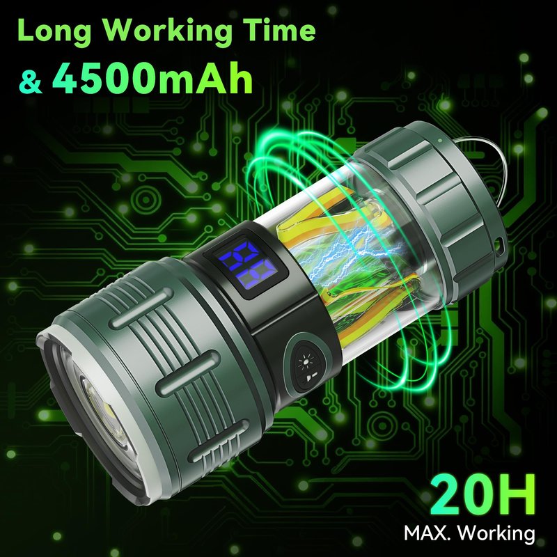 AUDERWIN Rechargeable Flashlights High Lumens, 10 Modes 990000 Lumens Super Bright Handheld LED Flashlight, 4500mAh Waterproof Powerful Camping Flashlight for Emergency, Hiking