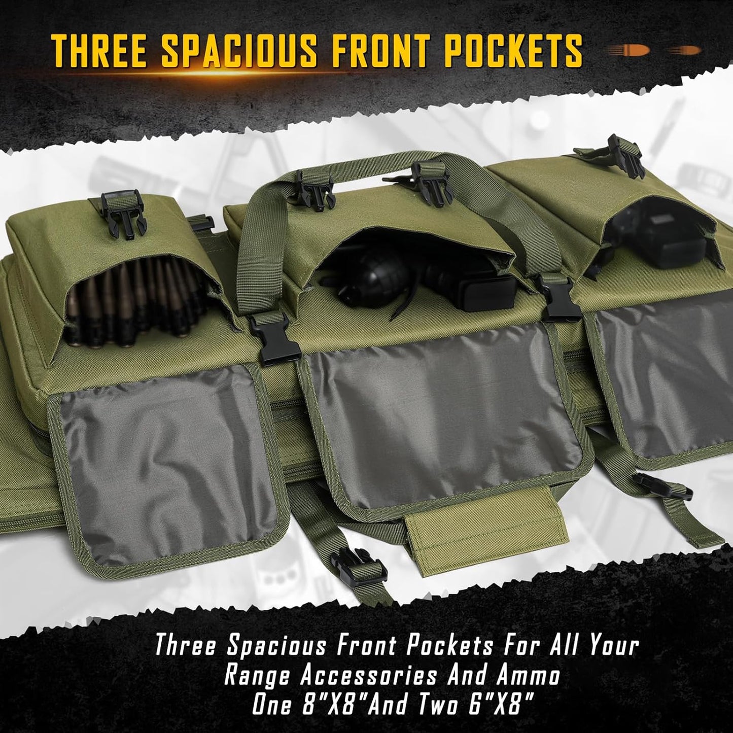 Double Rifle Case - Soft Gun Bag for Rifles & Pistols | Tactical Storage Backpack for Hunters & Shooters - 32/36/42/48/52 Inch