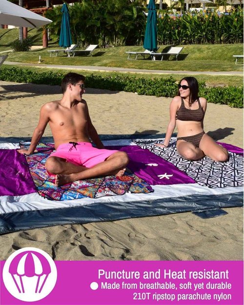 ECCOSOPHY Sandproof Beach Blanket and Quick Dry Microfiber Beach Towel Collection.