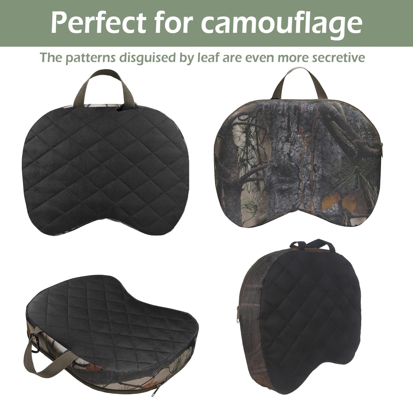URMONA Portable Hunting Seat Cushion, 11.4 x 15.7 x 2.8in Thicken Lightweight Outdoor Cushion, Waterproof Sponge Dirty Proof Pad for Hunting, Camping, Stadium, Outdoor Sports, Fishing-C