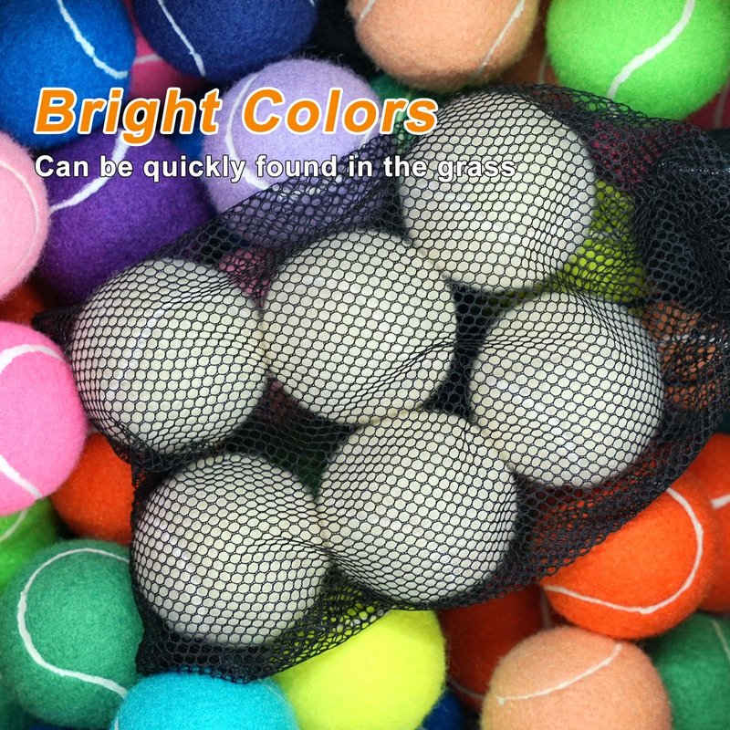 LvxNysa 6pcs Tennis Balls Training Tennis Ball with mesh Bags Beginner high Elasticity Practice Tennis Loose Tennis Balls for Dogs (Beige)