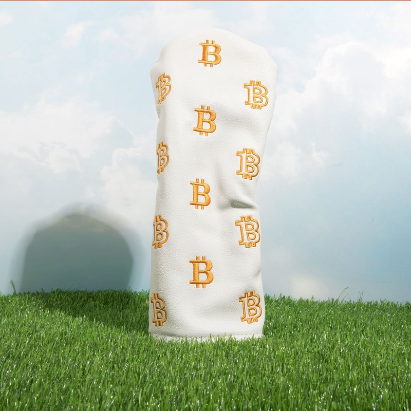 Bitcoin Golf Driver Headcover - Leather Golf Club Covers - HODL 21 Head Cover Golf Accessories (Black)