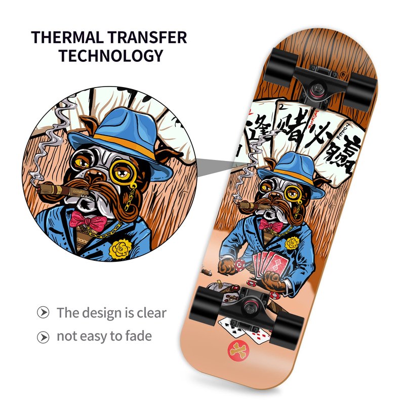 LOSENKA Pet Skateboard Complete Designed for Dogs and Pets (French Bulldog)