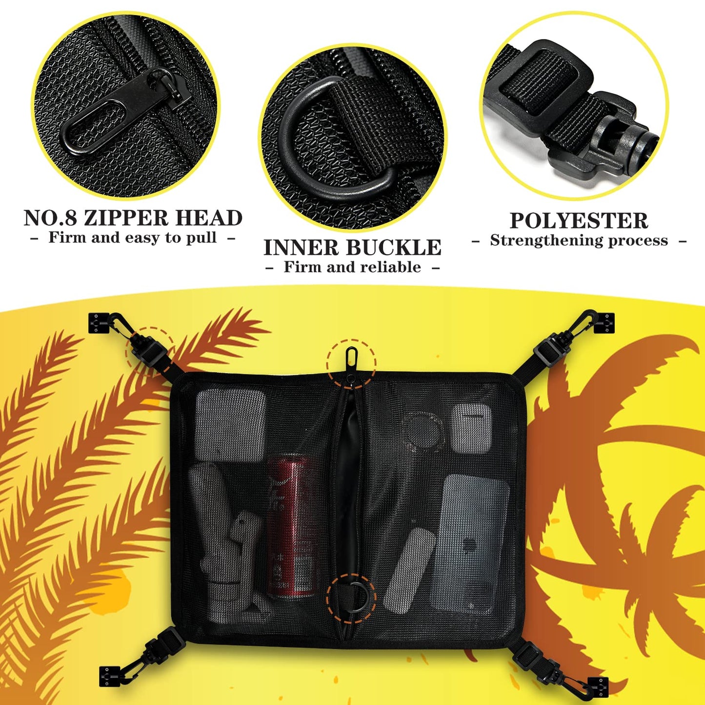 Paddleboard Deck Bag Accessories, Mesh Storage Bag Firm material and Strap Sup bag accessories