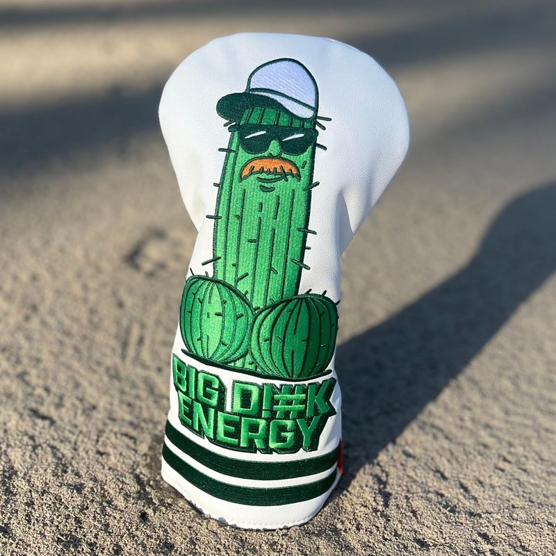 Funny Golf Club Covers Big Dick D!#K Energy Driver Headcover with Madson Golf Cart Magnet for securing Head Covers, Golf Accessories for Men, Golfer Golf Gifts for Men (White - Big D!#K Energy)