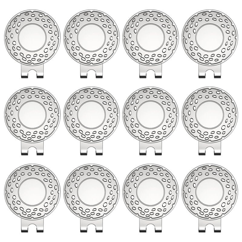 GHHJX Magnetic Golf Hat Clip Golf Ball Aiming Marker Professional Golf Training Aids Accessories,12 Pieces ((Ball Marker Not Included))