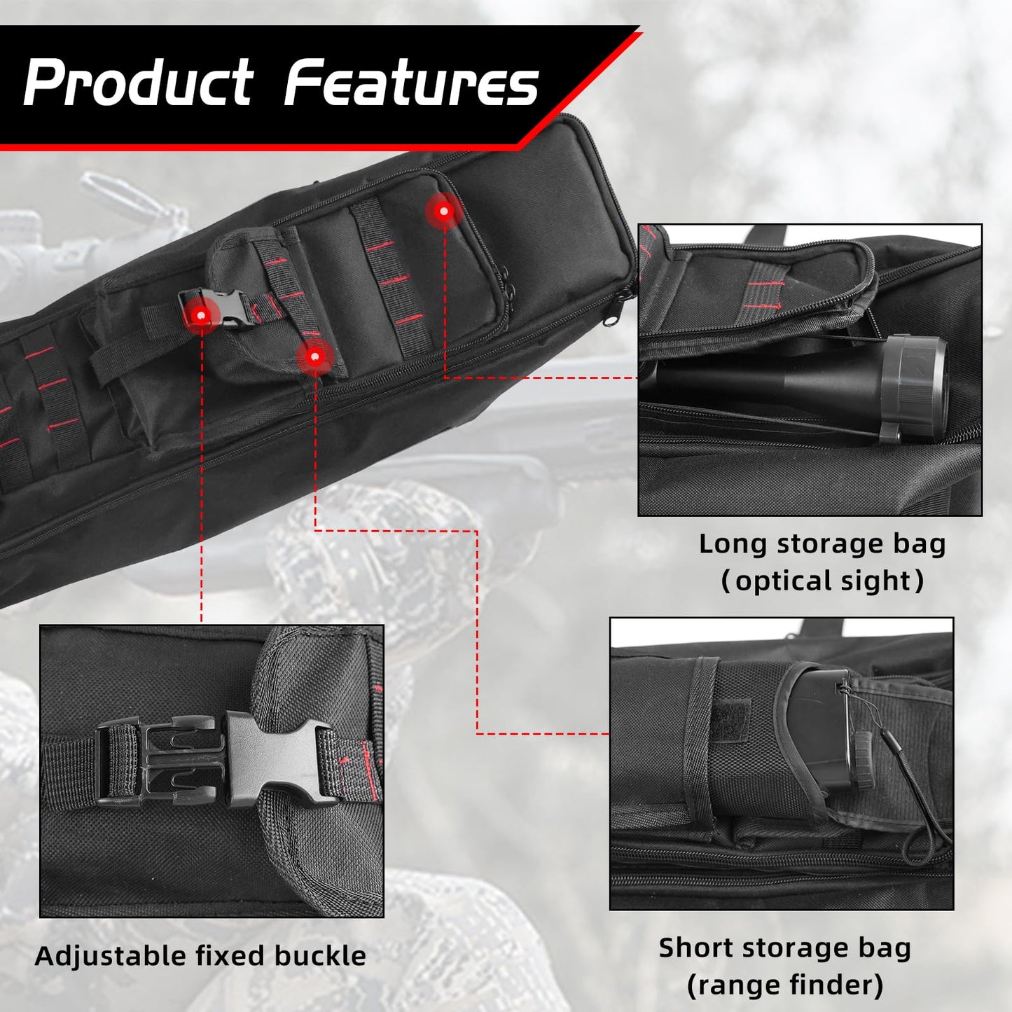 MOYJ Crossbow Case Multiple Pockets Soft Large Capacity T shape Cross bow Bag Outdoor Hunting Backpack Straps Adjustable Storage Crossbow Bag
