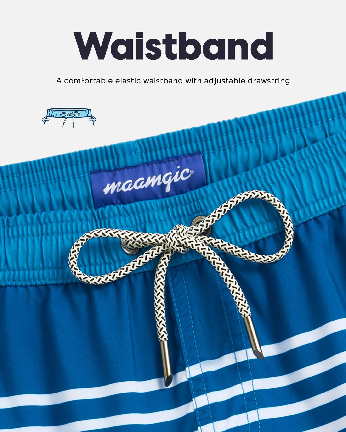 maamgic Mens Swim Trunks Quick Dry Swim Shorts with Mesh Lining Funny Swimwear Bathing Suits 7inch Blue Shutters X-Large