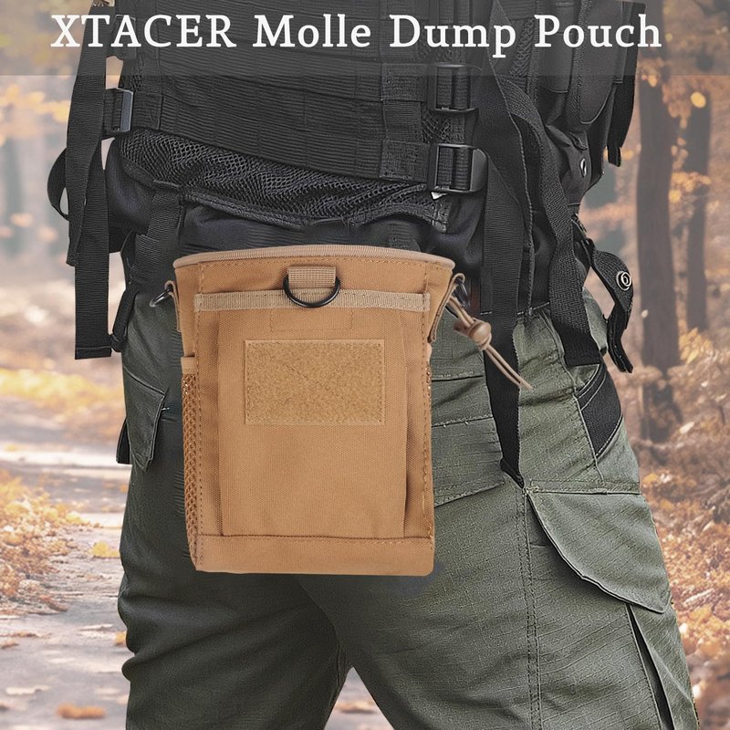 XTACER Tactical Molle Dump Pouch - Versatile Military Storage Bag for Magazines & Ammo | Durable Utility Belt Accessory