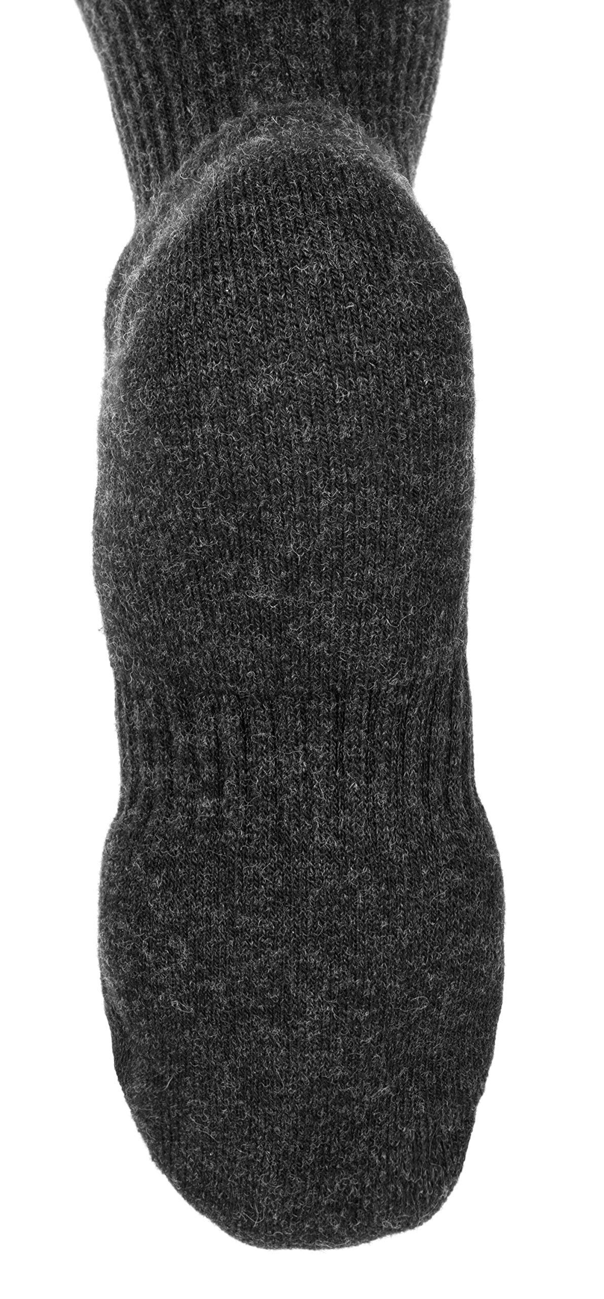 Wanderlust Knee-High Merino Wool Compression Socks Charcoal, Large (Shoe Sizes 8-12)