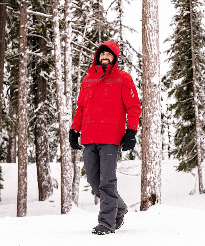 Mens Snowsports Cargo Pants - Waterproof, Insulated, Adjustable Waist | Black, Size M-XXL