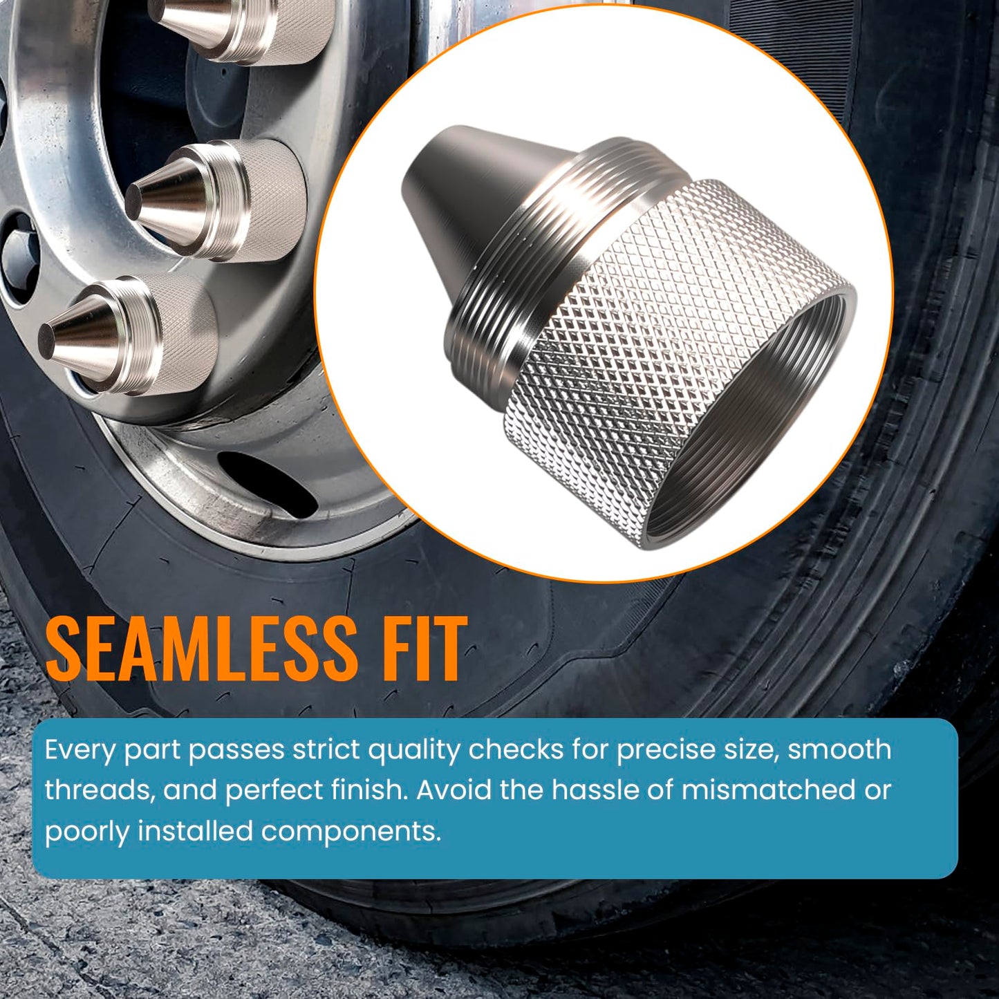 1.375''X24 Cone Shaped Parts Stainless Steel Aluminium Replacemet Sealed End (Silvery, 1.375''X24)
