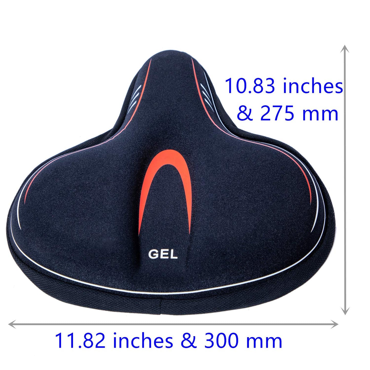 YBEKI Wide Exercise Bike Seat Cover - Comfortable Bicycle Saddle Cushion is Filled with Gel and high Density Foam to Make it More Elastic and Soft for Most Indoor Wide Bike Saddles