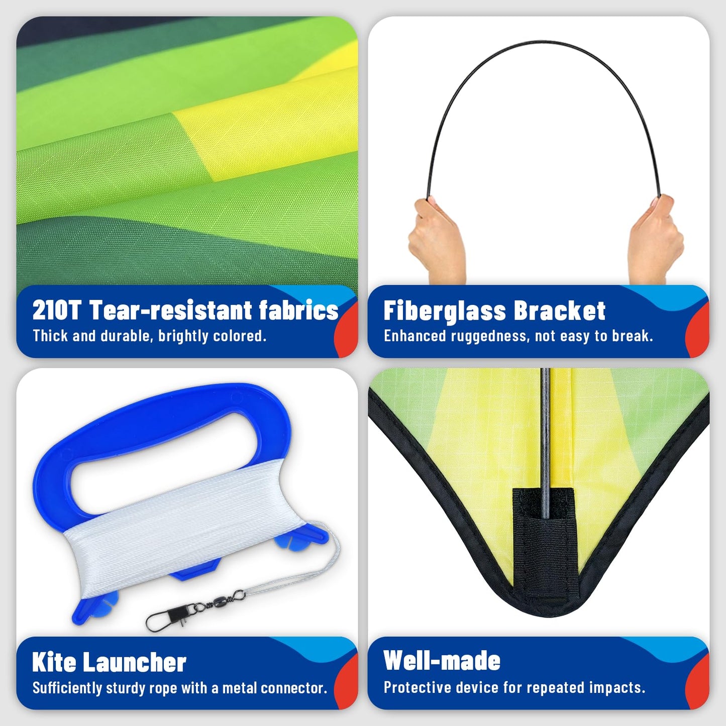 Delta Kite Set for Kids and Adults,Extremely Easy to Launch for Beginners, Perfect for Beaches and Parks,ites for Beach Trip Park Family Outdoor Games and Activities (Speed Triancle 3-Piece Set, 3)