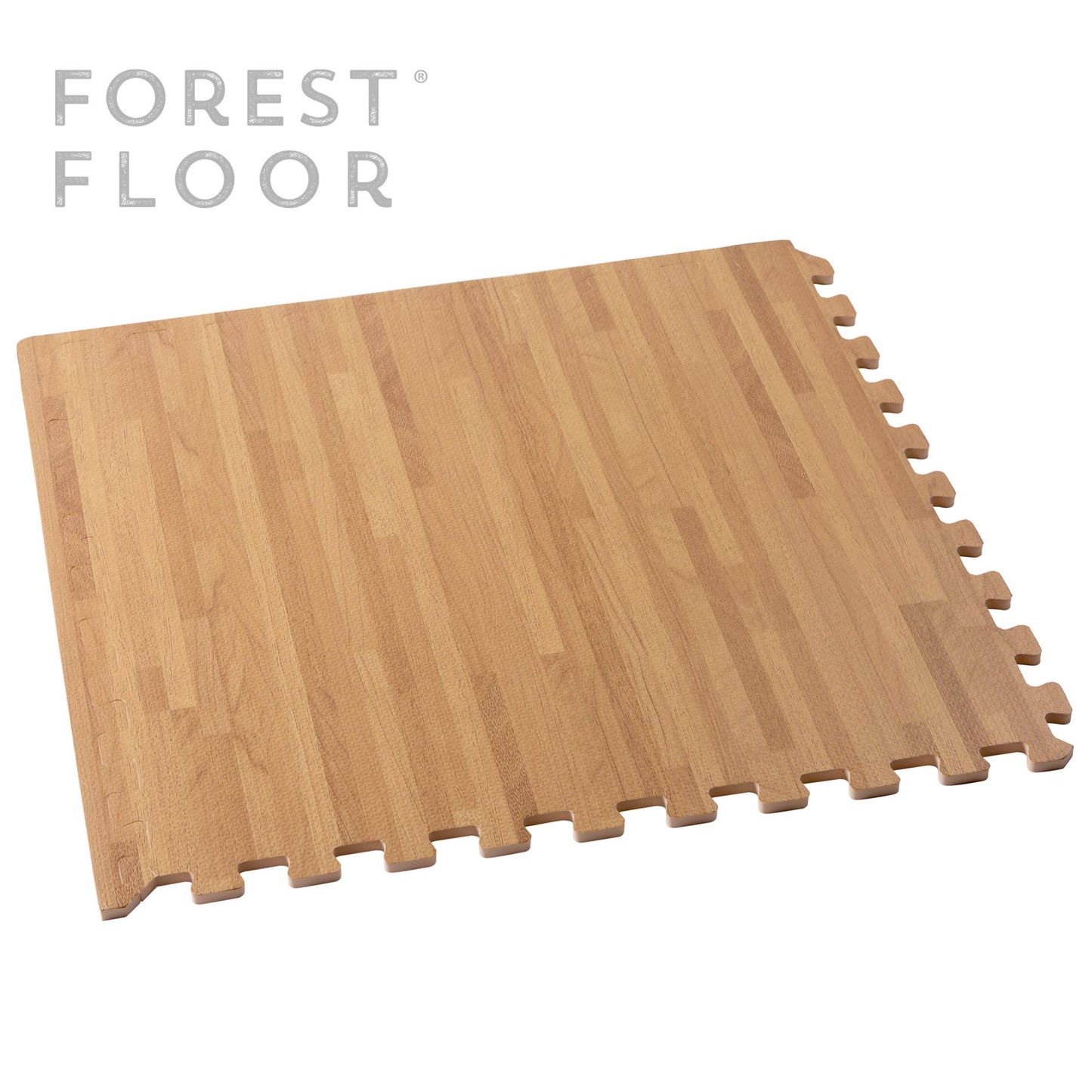 Forest Floor 3/8 Inch Thick Printed Foam Tiles, Premium Wood Grain Interlocking Foam Floor Mats, Anti-Fatigue Flooring – Stylish Flooring Solution, White Oak, 100 Sq Ft