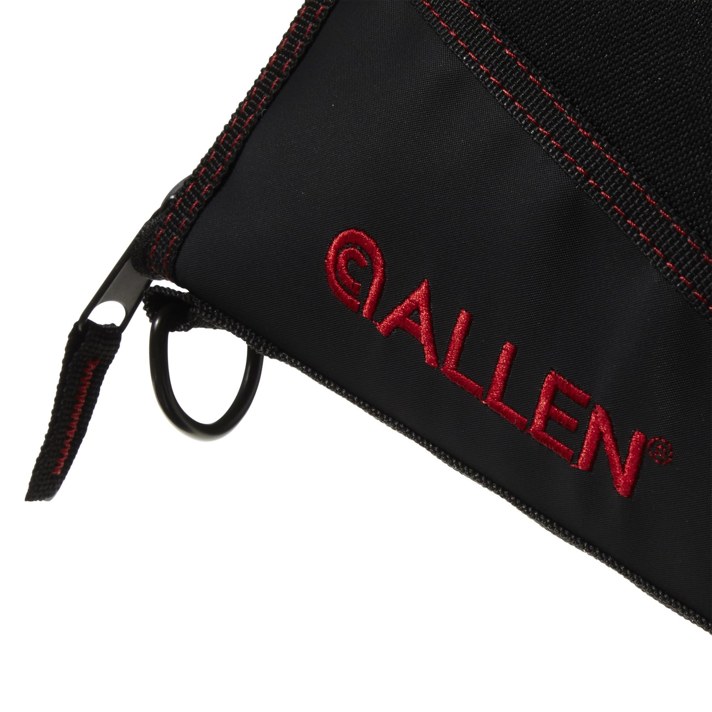 Allen Company 9" Handgun Case - Made with Soft Knit Lining and Barrel Pocket - Gun Storage Accessory with Lockable Zipper - Heavy-Duty Handgun Protection - Black/Red