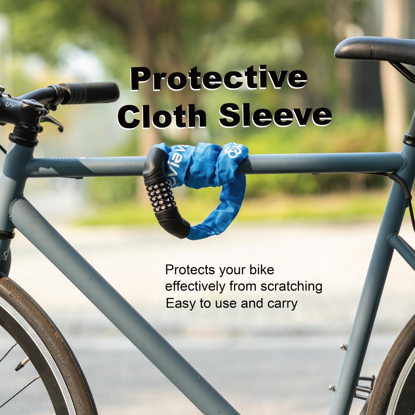 Via Velo Bike Chain Lock, 5-Digit Resettable Combination Heavy Duty Anti-Theft Bicycle Lock, 2.95 Ft Security Bike Locks for Scooter, Motorcycle, Gate, Fence, Valuables Etc(Blue)