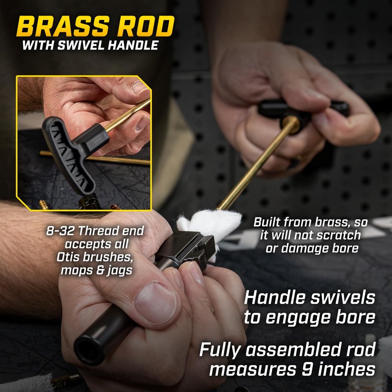 Otis Technology .38/9mm/.357 Pistol Cleaning Kit with Brass Rod and Extra Patches