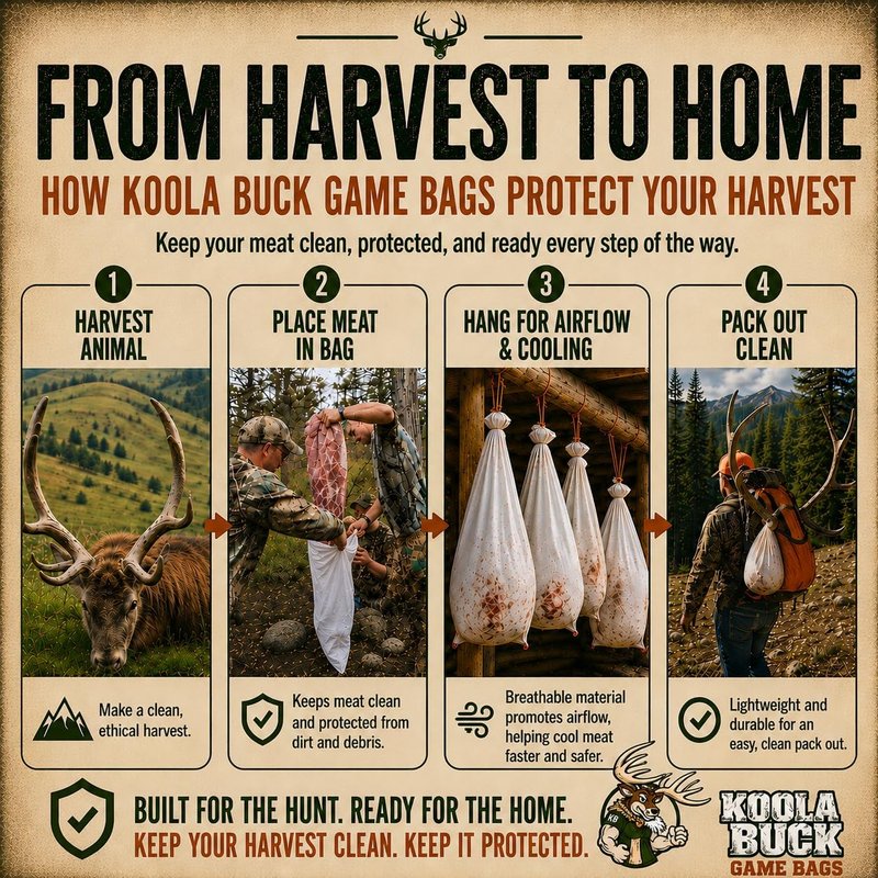 Koola Buck Heavy Duty Game Bags - Premium Reusable Breathable Meat Bags for Hunting | Deer & Elk Quarter + Full Body Bag Options