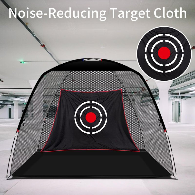 KAIDIDA Golf Hitting Net Portable: 12x7 FT Quick Set Up Driving Training Equipment for Backyard Garage Gift with Target Tee Cap Turf Ball