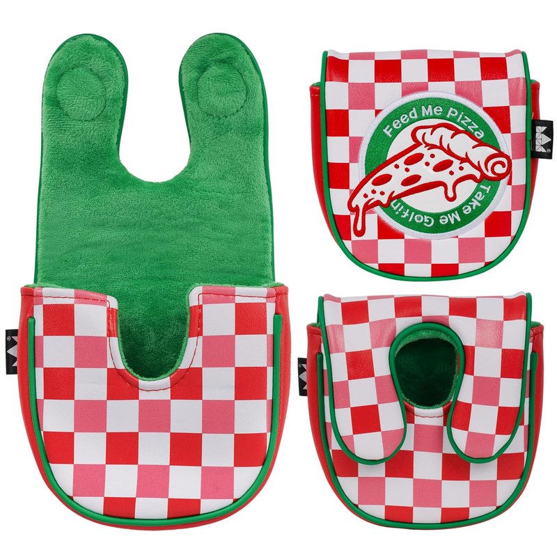 Craftsman Golf Club Cover DF2.1 Checked Putter Cover Center Shaft Putter Headcover Pizza Design Leather Golf Mallet Putter Cover