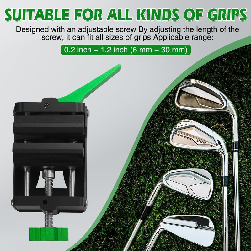 ALLOYNIX Golf Club Regripping Kit, No-Drill Vise Clamp with Rubber Protection, Quick Release, 6-28mm Shaft Compatibility