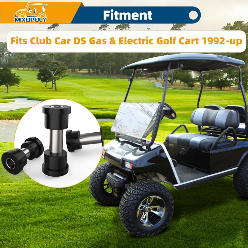 Mixopoly Front Leaf Spring and Upper A-Arm Bushing Sleeve Kit for Club Car DS Gas & Electric Golf Cart 1992-up, Replace OEM 1016346 1016349 1016350